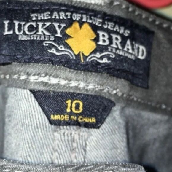 🍭 LUCKY BRAND Y2K Zoe Skinny Jeans Gray Distressed Beaded GIRL’S 10 EUC 🎉HP🎉 - Picture 3 of 16